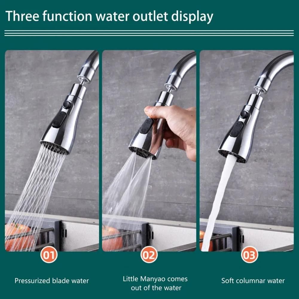 3-Mode High-Pressure Kitchen Sink Faucet Sprayer – Save Water, Clean Faster