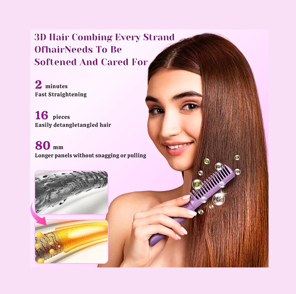 Cordless Mini Hair Straightener – Rechargeable Portable Hot Comb