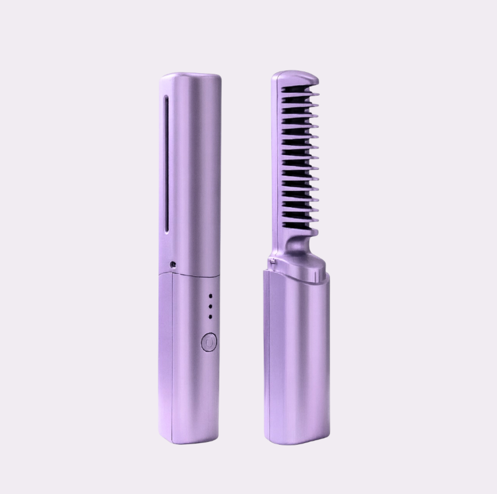 Cordless Mini Hair Straightener – Rechargeable Portable Hot Comb