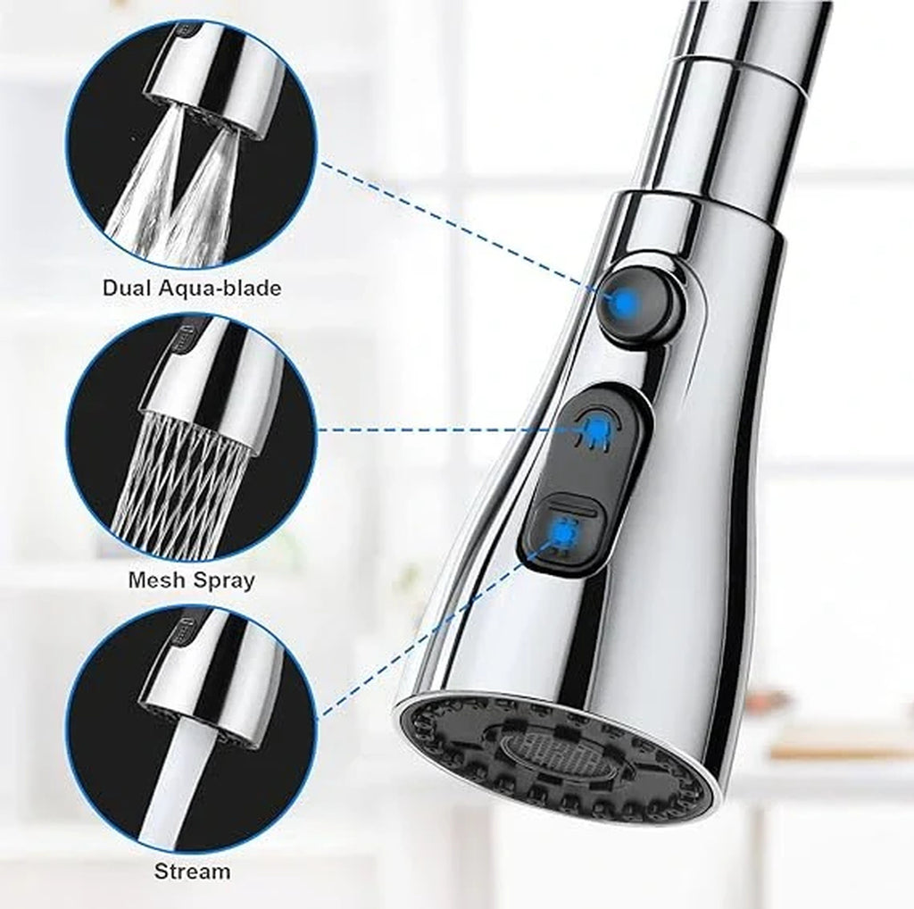3-Mode High-Pressure Kitchen Sink Faucet Sprayer – Save Water, Clean Faster